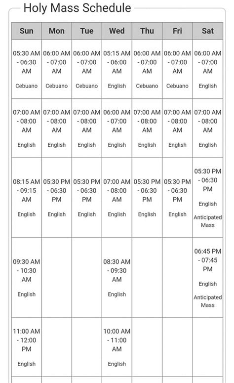 redemptorist bacolod mass schedule